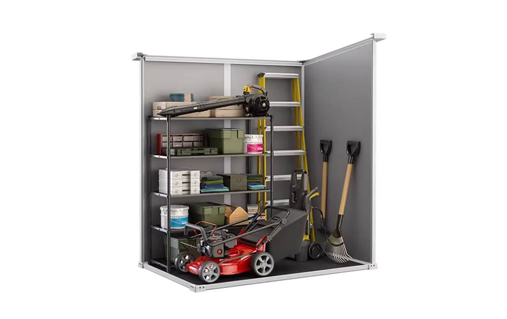 ⁦מחסן גינה מנור 6X4 - אפור⁩ – תמונה ⁦5⁩