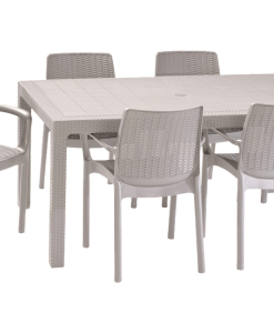 פינת אוכל באלי- שולחן ו 4 כיסאות - קפוצ'ינו