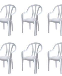 6 כיסאות דליה - לבן