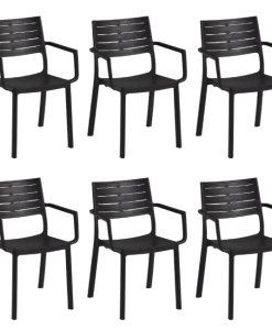 6 כיסאות מטליין - שחור