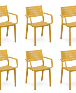 6 כיסאות מטליין - צהוב-חרדל