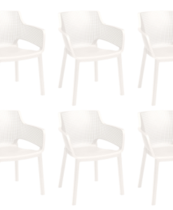 6 כיסאות אליסה - לבן