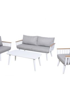 סט ישיבה דגם אורגון דו מושבי לבן