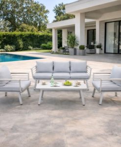 סט ישיבה דגם אוהיו תלת מושבי אפור בהיר