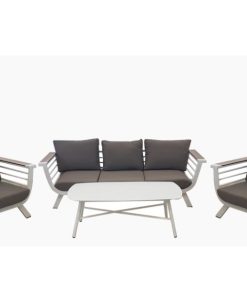 סט ישיבה דגם בואנוס תלת מושבי לבן