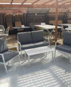 ריהוט למרפסת דו מושבית דגם אושן לבן