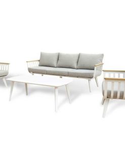 סט ישיבה דגם אורגון תלת מושבי לבן