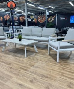 פינת ישיבה אלומיניום דגם מונטריאול לבן